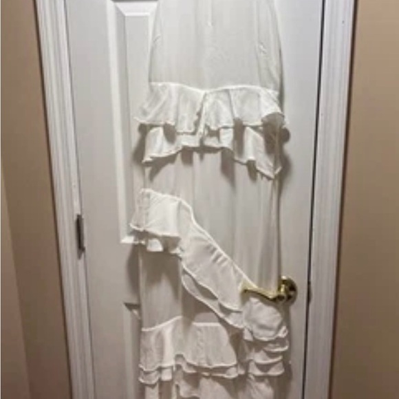 Anthropologie Forever That Girl  White Ruffle Boho Dress Size M - Picture 3 of 4